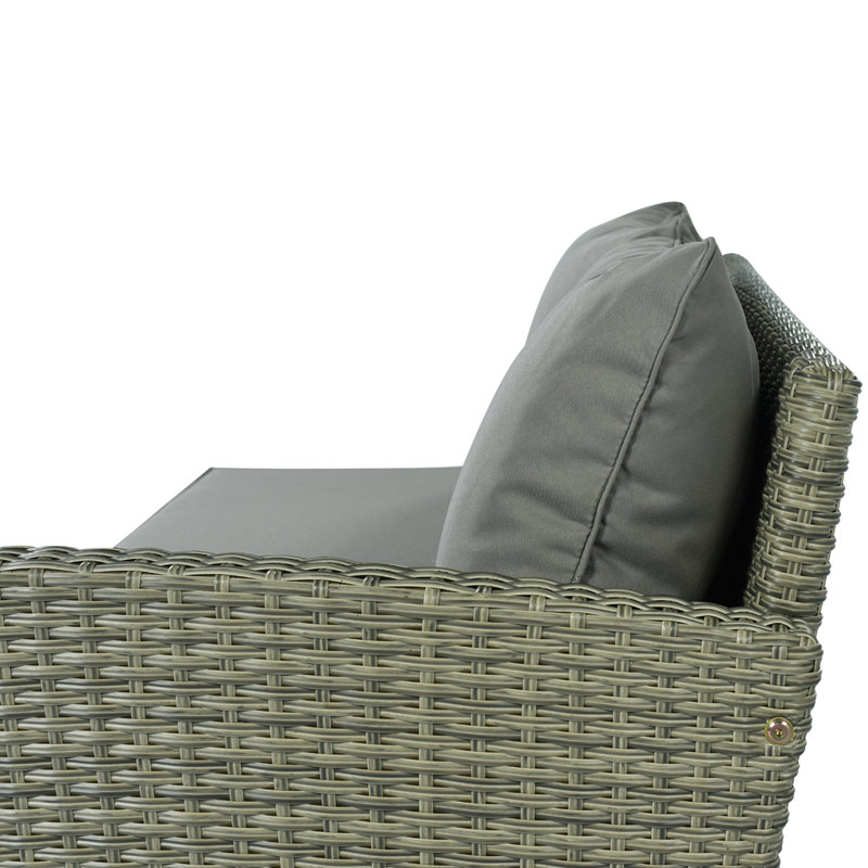 Ensemble de conversation d'extérieur 5 pièces avec coussins, Gris