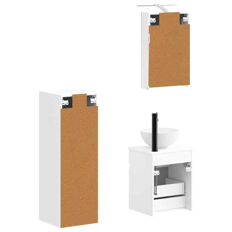 Vanity & Mirror Set, White