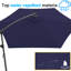 Parasol circulaire de 10 pi, protection UV UPF 50+, manivelle et inclinaison, imperméable pour la cour arrière / le jardin / la piscine-285666097
