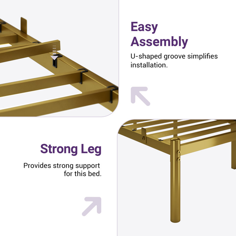 Nancarrow Metal Slat Bed, Full/Double, Gold