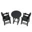 Table de bar ronde 3 pièces en PEHD avec 2 tabourets de bar-405792275