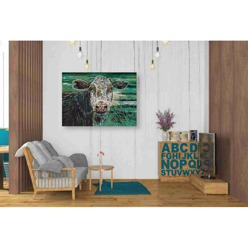 «Marshland Cow II» par - impression sur toile tendue, H 26 po x l 34 po x P 1,5 po