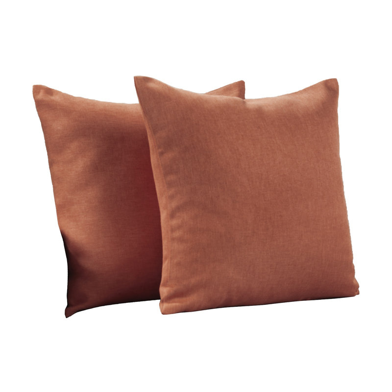 Housses de coussin rectangulaires en lin uni, Brique