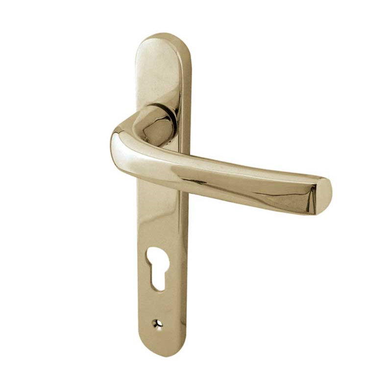Narrow Modern Interior Mortise Door Handle, PVD Brass