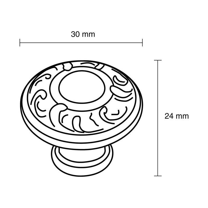 1" Diameter Mushroom Knob