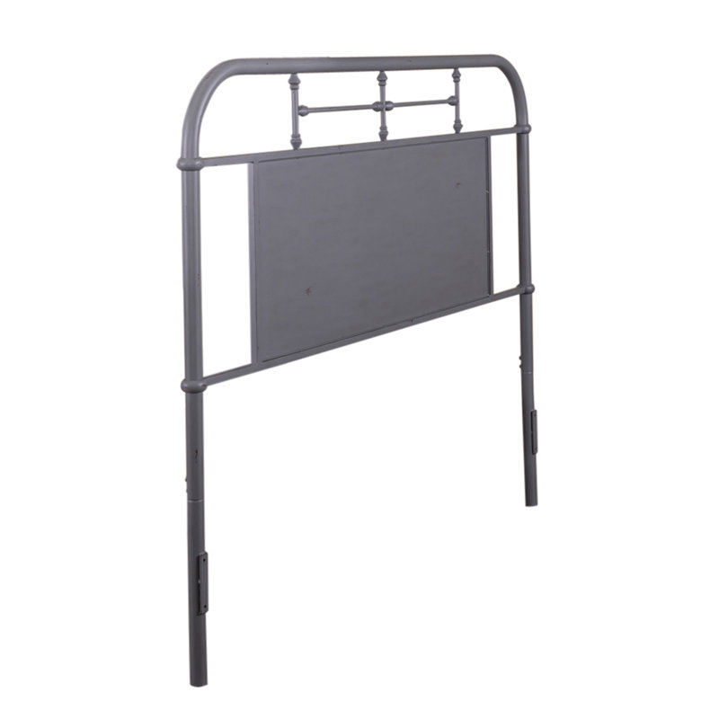 Edmund Open-Frame Metal Headboard, Gray, King