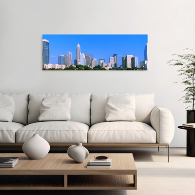 City skyline Charlotte Mecklenburg County North Carolina USA 1 Piece Wrapped Canvas Panoramic Wall Art