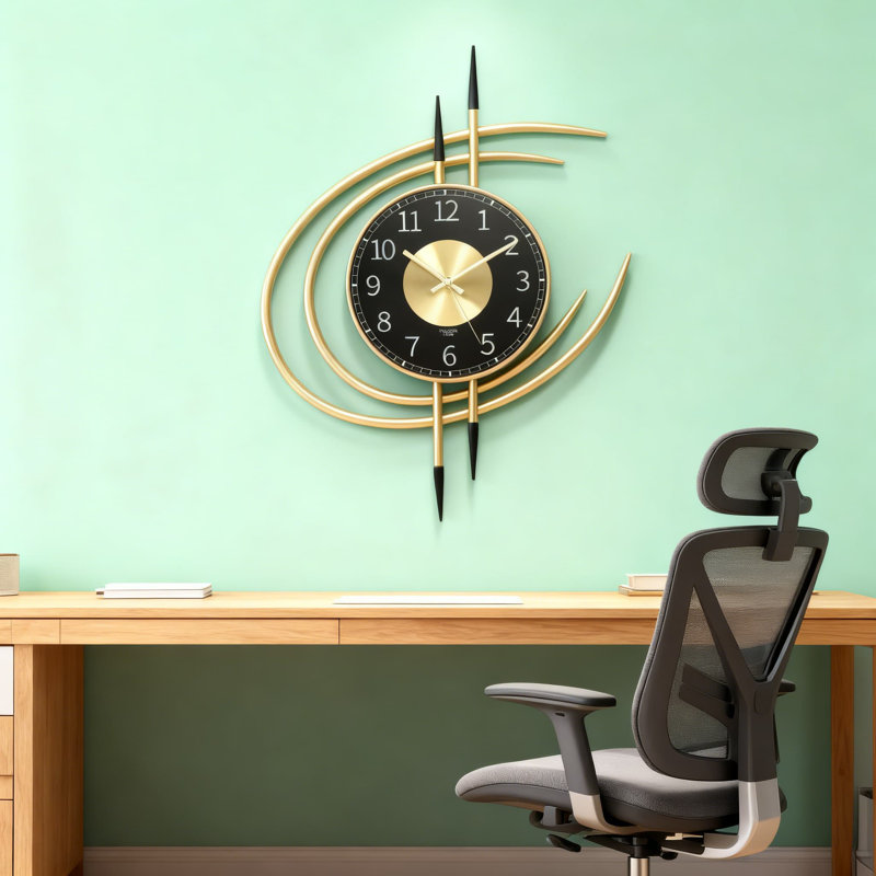 Modern Wall Clock For Home Decor, Minimalist Silent Non-Ticking Design, Easy No-Drill Installation, Ideal For Living Room, Dining Room, And Entryway