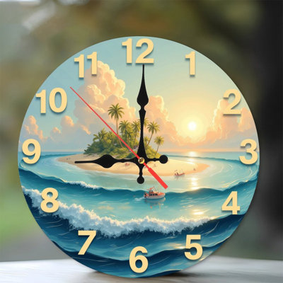 Horloge murale plage tropicale