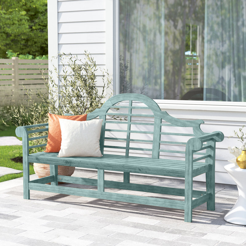 Banc de jardin en bois Kalandria, Bleu maisonnette de plage