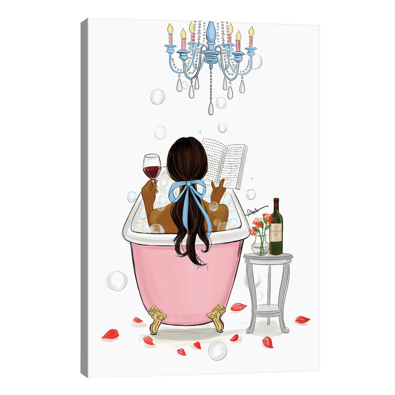 Time For Myself - Black Hair by Rongrong DeVoe - Wrapped Canvas Giclee Art Print, 66.04 cm H x 45.72 cm W x 3.175 cm D