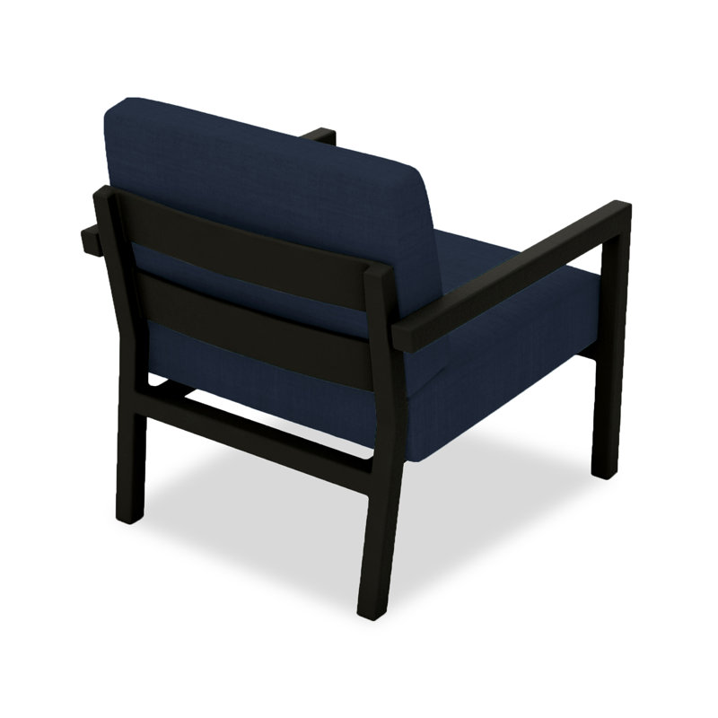 Vivant Patio Chair with Sunbrella® Cushions, Black, Spectrum Indigo Sunbrella®