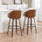 Mahtab Modern Stools With PU Upholstery And Wood Legs-963480652-963480642