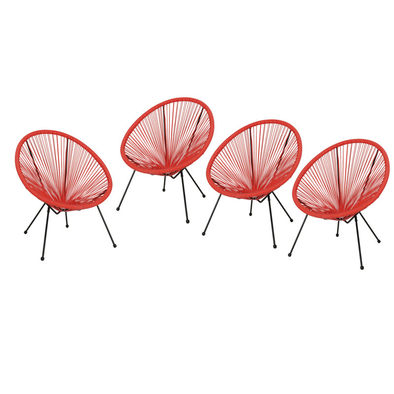 Englewood Wicker Outdoor Lounge Chair, Orange