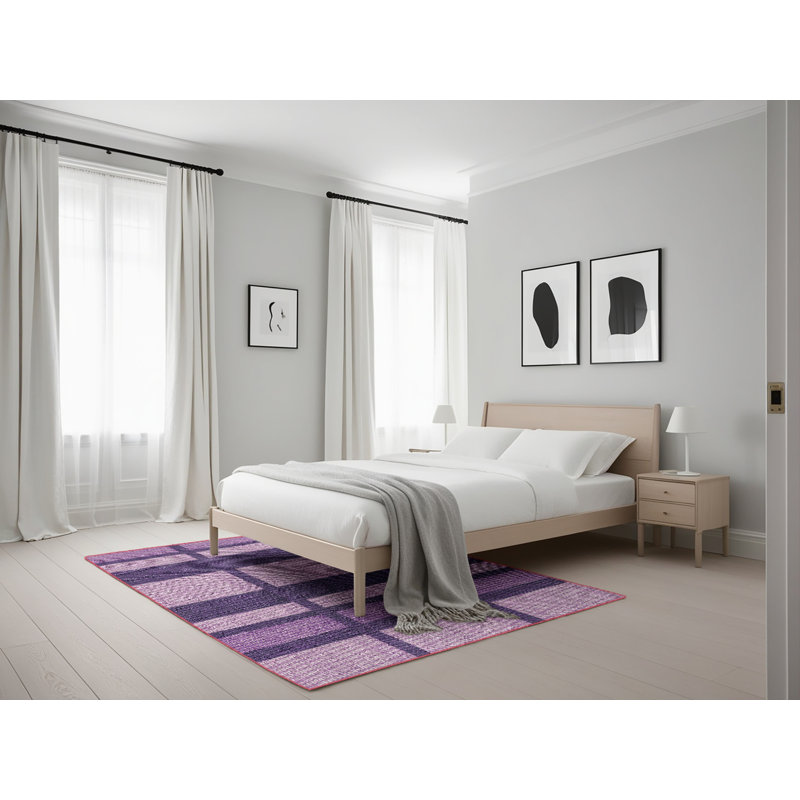 Tapis de zone mauve à motifs, Rectangle 5 pi x 7 pi