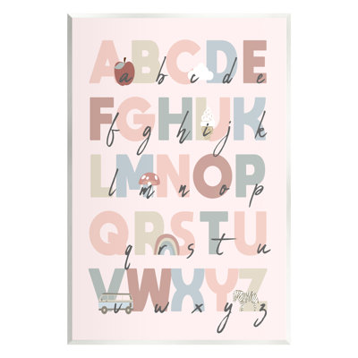 Ba-946-Wood " Pink Pastel Alphabet Chart " by Lil' Rue