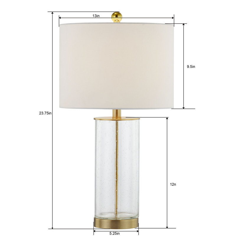 Brokk 23.75" Metal Glass Table Lamp Set, Golden