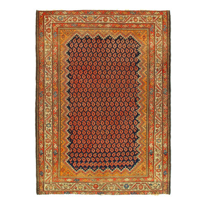 Oriental Handmade Rectangle 4'7" x 6'1" Cotton/Wool Area Rug in Brown/Red