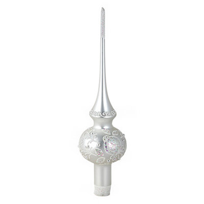 Silver Branch Glass Christmas Tree Topper