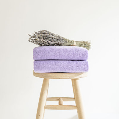  Bath Towels, Lavender, Set Of 2