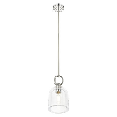 Downtown Urban - Hudson - 1 Light 6" Stem Hung Mini Pendant with Bell Shade - Clear Bell Shade