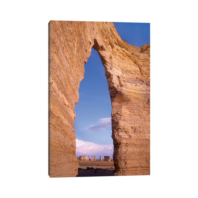 Arch In Monument Rocks National Landmark, Kansas I by Tim Fitzharris - Wrapped Canvas Print, 20.32 cm H x 30.48 cm W