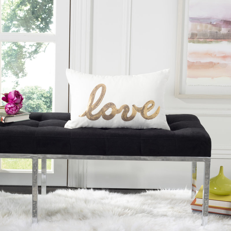  First Comes Love Cotton Lumbar Pillow