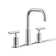 Purist® Widespread Faucet with Drain Assembly Low Lever Handles and Low Gooseneck Spout