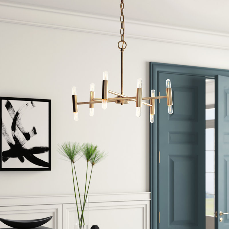 Caitlin-Jo 12 - Light Dimmable Sputnik Modern Linear Chandelier
