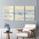 Ensemble de 3 tableaux abstraits sur toile représentant des vagues océaniques