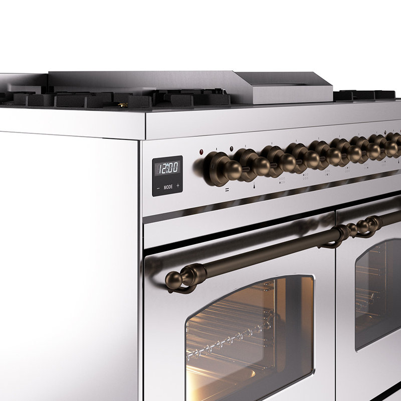 ILVE Nostalgie II 40 in Dual Fuel Range, Graphite Matte/Bronze, Natural Gas