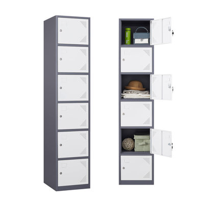 6-Tier 6-Section 15" Wide Locker, Office Furniture for School, Gym or Employees