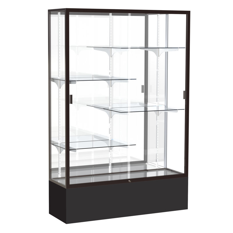 Vitrine en aluminium H 72 po x l 48 po Spirit Series, Noir, Miroir, Bronze foncé