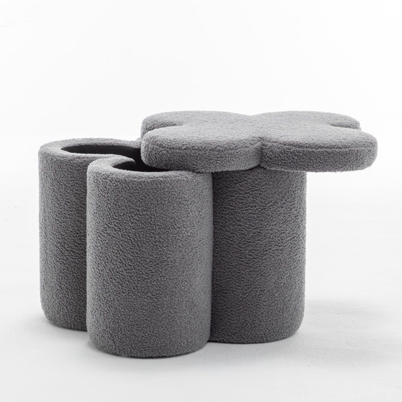 Etai 19" Width Upholstered Storage Ottoman, Gray