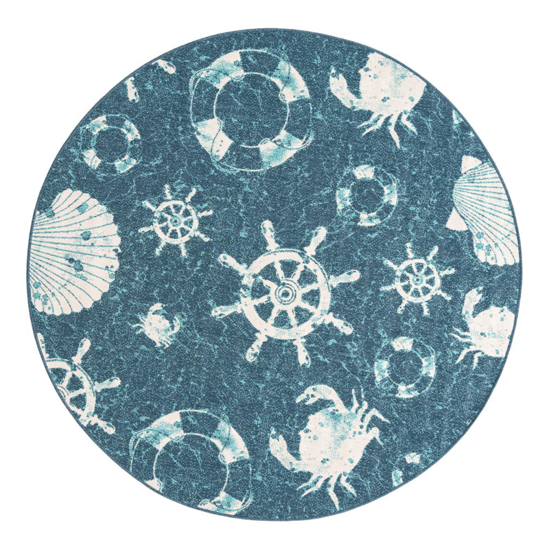Caladoc Indoor / Outdoor Rug, Round 7'1"
