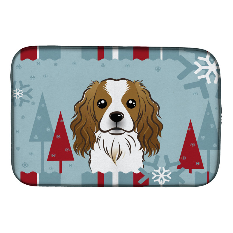 Tapis de séchage cavalier épagneul winter fêtes