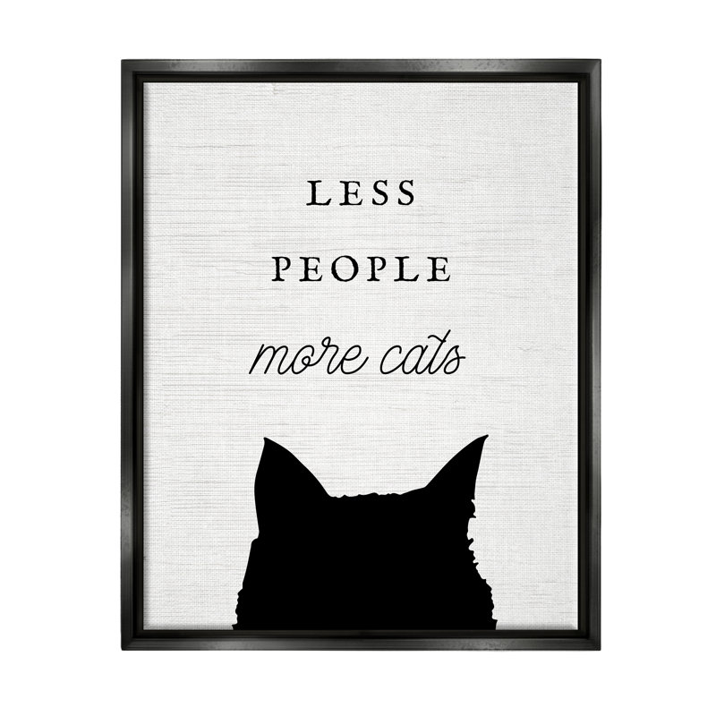 «Less People More Cats», reproduction encadrée sur toile par Lil 'Rue, H 31 po x l 25 po x P 1,7 po