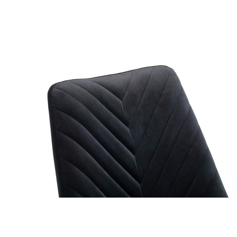 Pires Upholstered Counter Stool with Metal Frame, Black