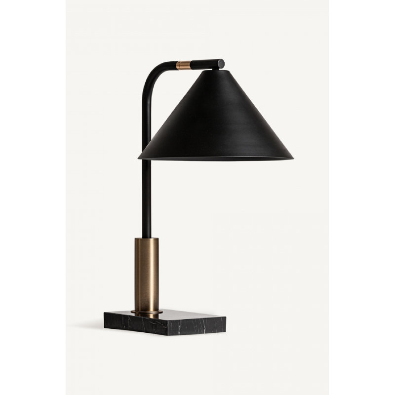 Lampe de table conique noire