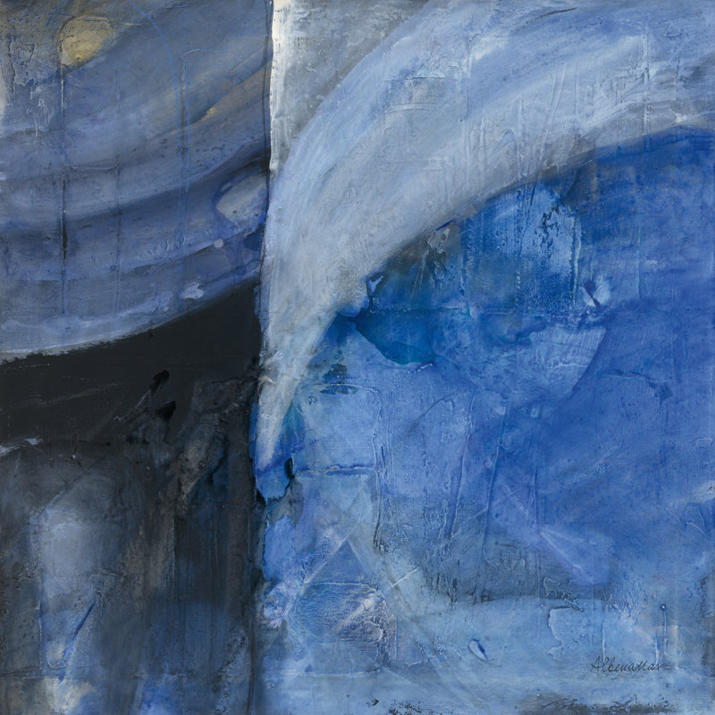Blue Mood 1 Piece Wrapped Canvas Painting, 30cm H x 30cm W