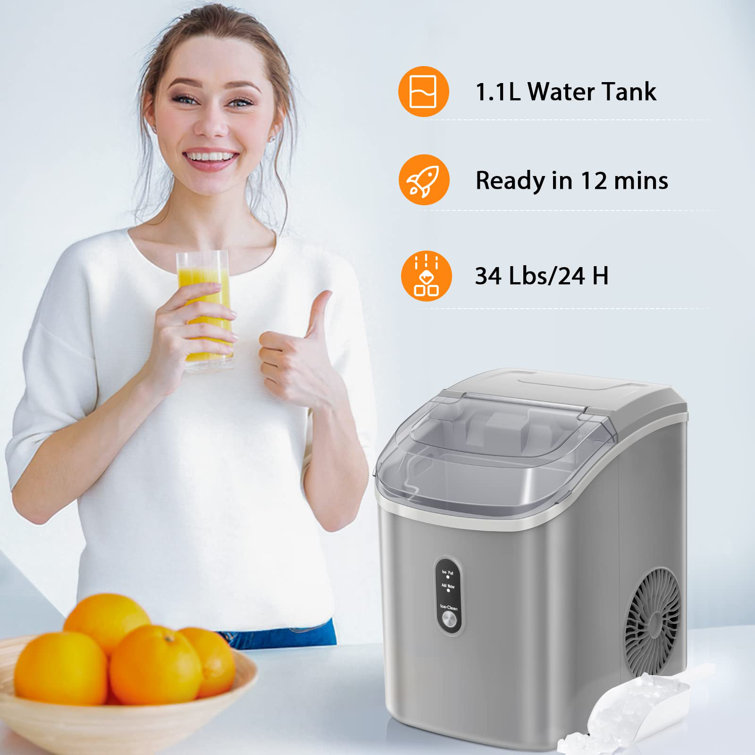 COWSAR Countertop Nugget Ice Maker, Portable Ice Maker Machine with  Self-Cleaning, Quick Ice Making 34Lbs/Day, with Ice Scoop/Ice Basket for  Home