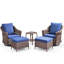 Chaise de jardin pivotante à dossier haut toutes saisons en rotin avec repose-pieds-832642293