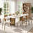 78" Rectangular Sintered Stone Dining Table, White Top with Brushed Antique Base
