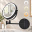 Miroir de maquillage mural 8 pouces à DEL, bras d'extension double-face 1X / 10X, à brancher