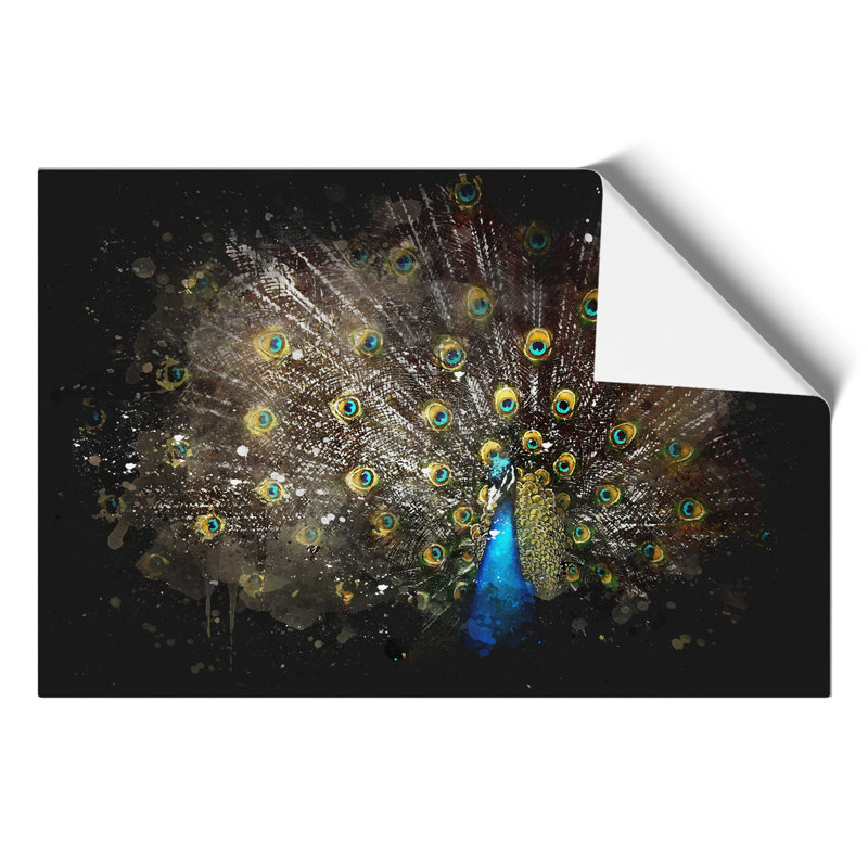 Peacock Paint Splash - Frameless Print, 30cm H x 42cm W x 0.1cm D
