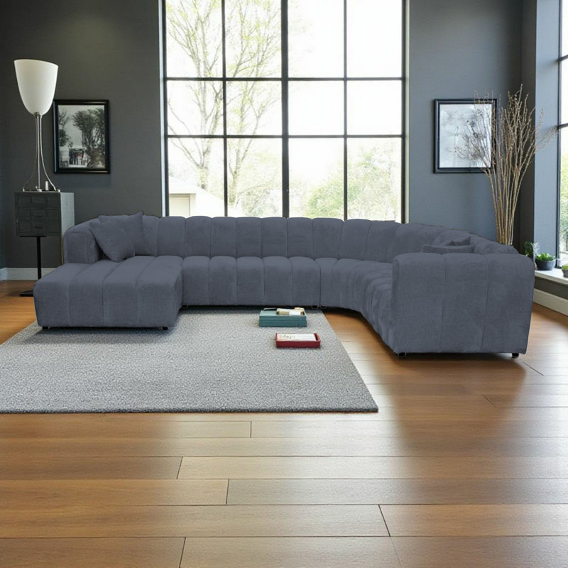 5 Seater Corner Sofa, Left Hand Facing, Navy