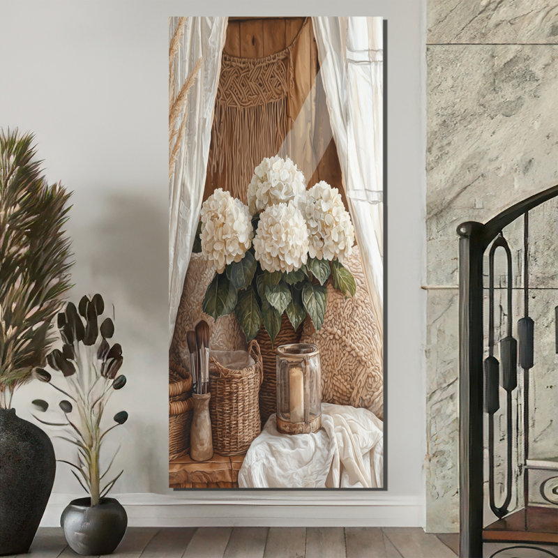 «Goshen Boho Hydrangeas» par The Boho Tent II - Hydrangea, reproduction d'art sur toile encadrée, H 60 po x l 28 po