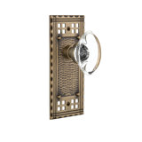 Craftsman Plate with Oval Clear Crystal Door Knob