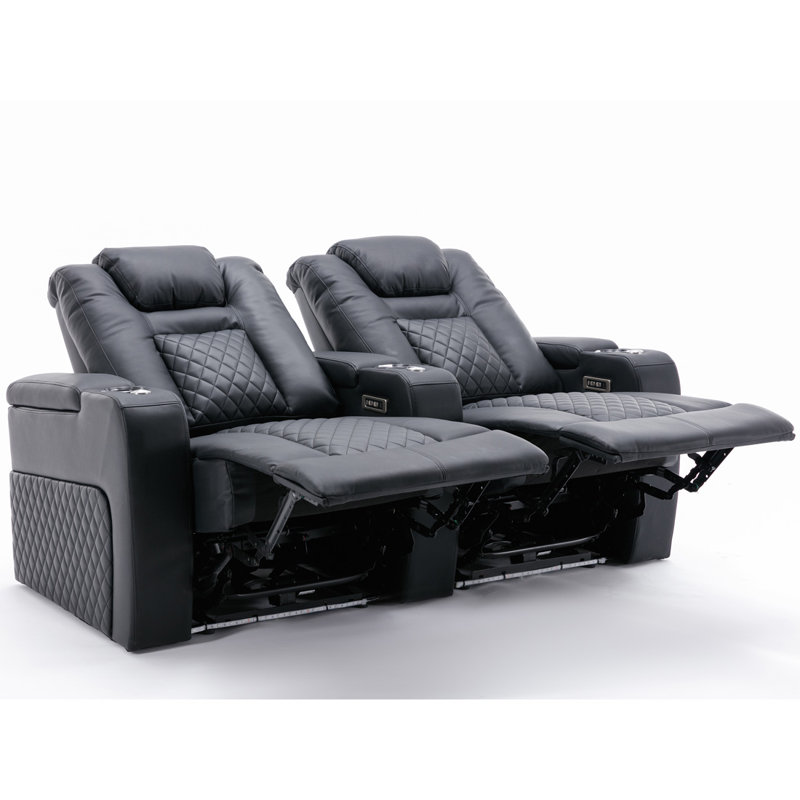 Broadway 2 Seater Electric Recliner Cinema Sofa, Black