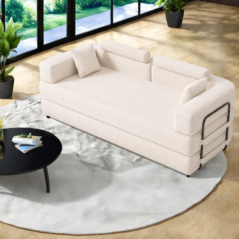 Canapés-lits modulaires à compression, canapé-lit convertible en velours côtelé, maison moderne de 78,8 pouces
